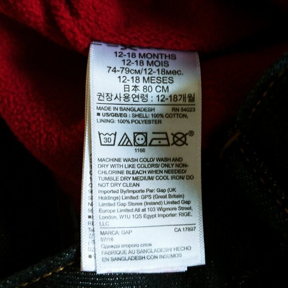 NWT Gap Fleece Lined Denim Defendo Jeans 12-18 Months - Picture 7 of 11